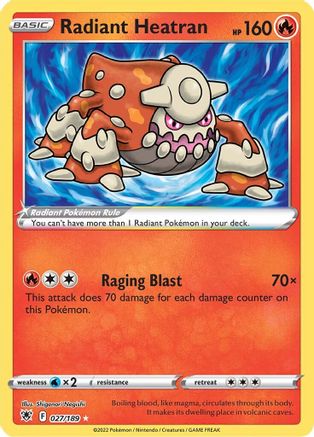 Radiant Heatran - 027 - Radiant Rare - Holofoil