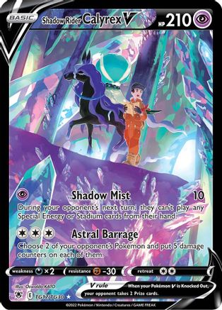 Shadow Rider Calyrex V - TG17/TG30 - Ultra Rare