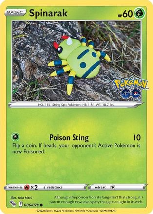 Spinarak - 006/078 - Common - Reverse Holofoil