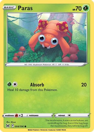 Paras - 004/196 - Common - Reverse Holofoil