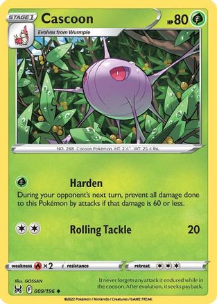 Cascoon - 009/196 - Uncommon - Reverse Holofoil
