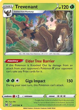 Trevenant - 017/196 - Holo Rare - Holofoil