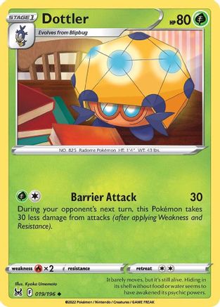 Dottler - 019/196 - Uncommon - Reverse Holofoil