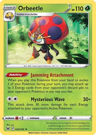 Orbeetle - 020/196 - Holo Rare - Holofoil