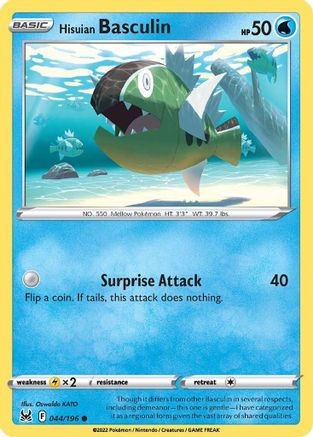 Hisuian Basculin - 044/196 - Common - Reverse Holofoil