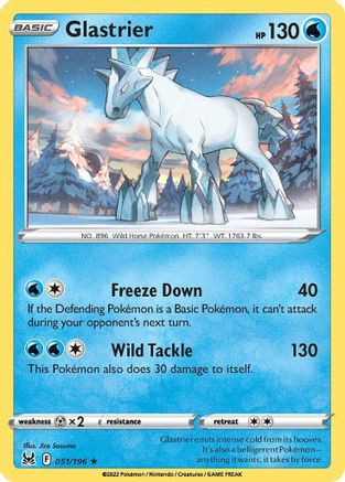 Glastrier - 051/196 - Holo Rare - Reverse Holofoil