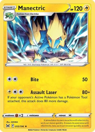 Manectric - 055/196 - Rare - Reverse Holofoil