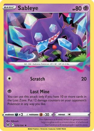 Sableye - 070/196 - Holo Rare - Reverse Holofoil