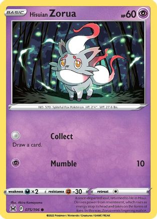 Hisuian Zorua - 075/196 - Common - Reverse Holofoil
