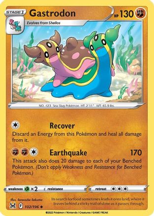 Gastrodon - 102/196 - Uncommon - Reverse Holofoil