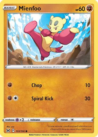 Mienfoo - 103/196 - Common - Reverse Holofoil
