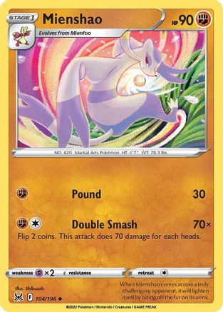 Mienshao - 104/196 - Uncommon - Reverse Holofoil