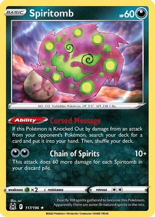 Spiritomb - 117/196 - Rare - Reverse Holofoil