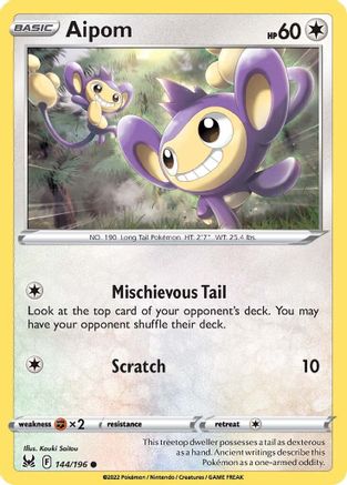 Aipom - 144/196 - Common - Reverse Holofoil