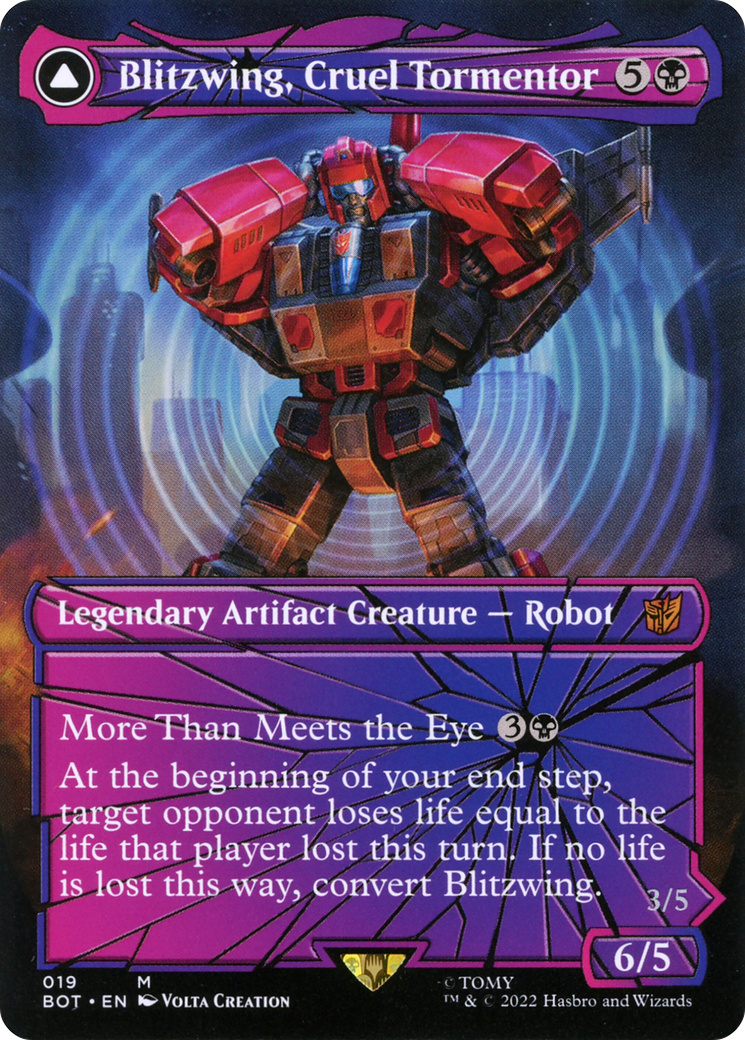Blitzwing, Cruel Tormentor (Shattered Glass) (BOT-019) - Transformers (Borderless)