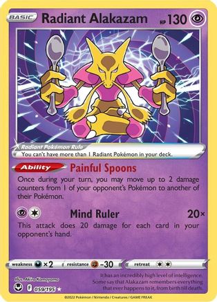 Radiant Alakazam - 059 - Radiant Rare - Holofoil