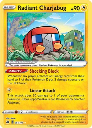 Radiant Charjabug - 051 - Radiant Rare - Holofoil