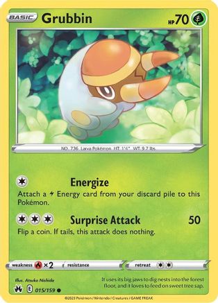 Grubbin - 015/159 - Common - Reverse Holofoil