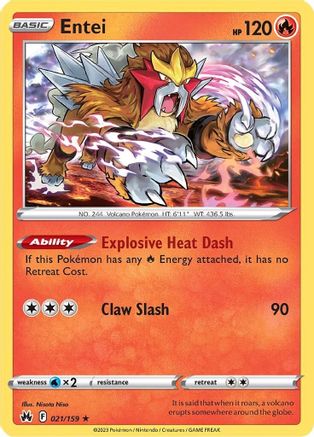 Entei - 021/159 - Holo Rare - Holofoil
