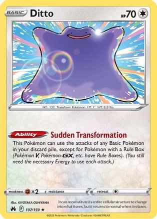 Ditto - 107/159 - Holo Rare - Reverse Holofoil