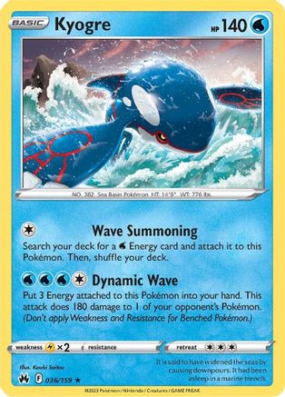 Kyogre - 036/159 - Holo Rare - Holofoil