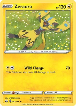 Zeraora - 052/159 - Rare - Reverse Holofoil