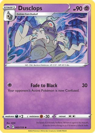 Dusclops - 063/159 - Uncommon - Reverse Holofoil