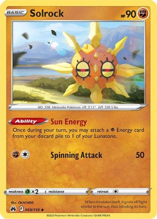 Solrock - 069/159 - Uncommon - Reverse Holofoil