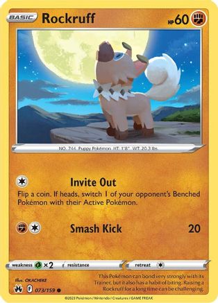 Rockruff - 073/159 - Common - Reverse Holofoil
