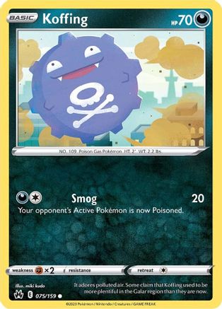 Koffing - 075/159 - Common - Reverse Holofoil