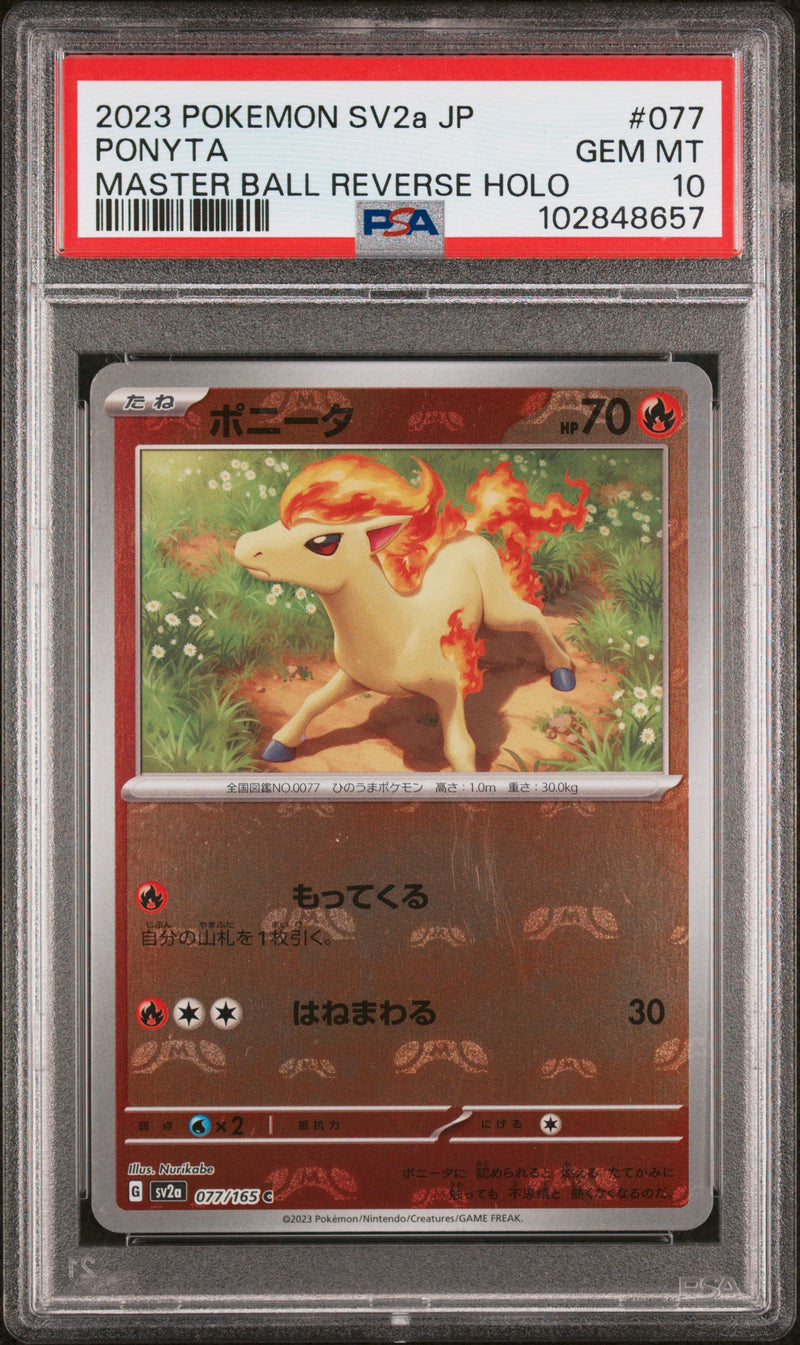 Pokemon - Japanese 151 - Ponyta - Master Ball Reverse Holo - PSA 10