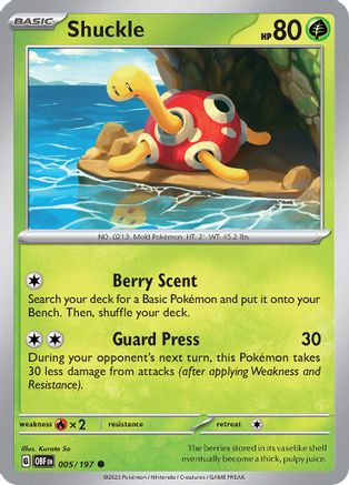 Shuckle - 005/197 - Common - Reverse Holofoil