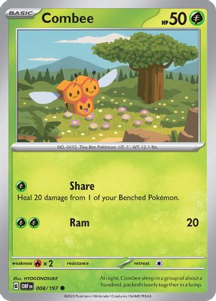 Combee - 008/197 - Common - Reverse Holofoil