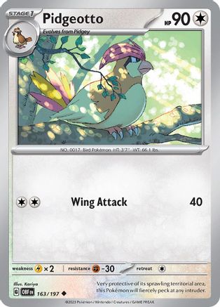Pidgeotto - 163/197 - Uncommon - Reverse Holofoil