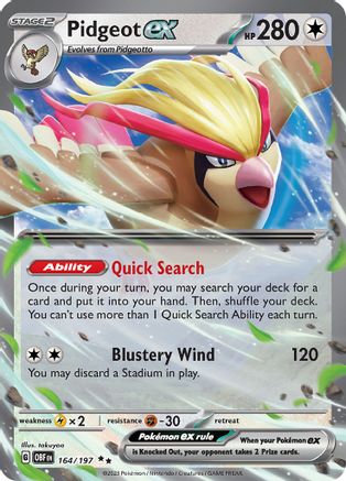 Pidgeot ex - 164/197 - Double Rare