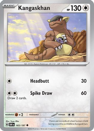 Kangaskhan - 165/197 - Uncommon - Reverse Holofoil
