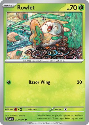 Rowlet - 013/197 - Common - Reverse Holofoil