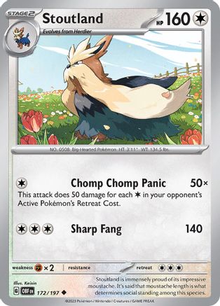 Stoutland - 172/197 - Uncommon - Reverse Holofoil