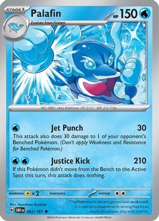 Palafin - 062/197 - Rare - Reverse Holofoil