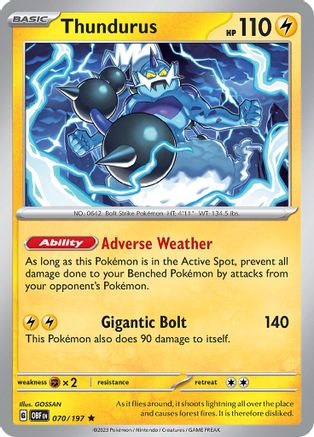 Thundurus - 070/197 - Rare - Holofoil