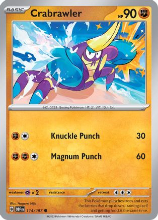Crabrawler - 114/197 - Common - Reverse Holofoil