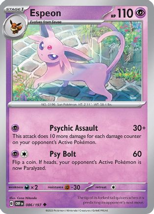 Espeon - 086/197 - Uncommon - Reverse Holofoil