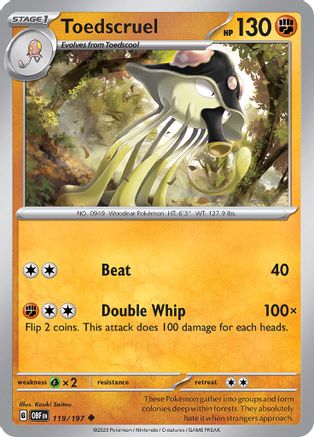 Toedscruel - 119/197 - Uncommon - Reverse Holofoil
