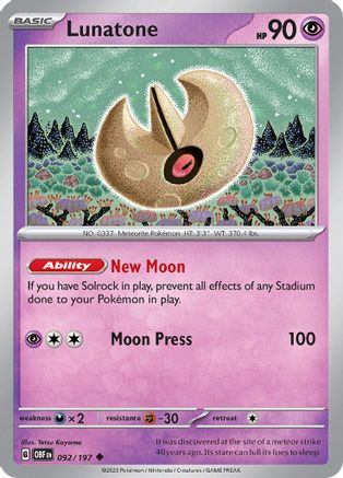 Lunatone - 092/197 - Uncommon