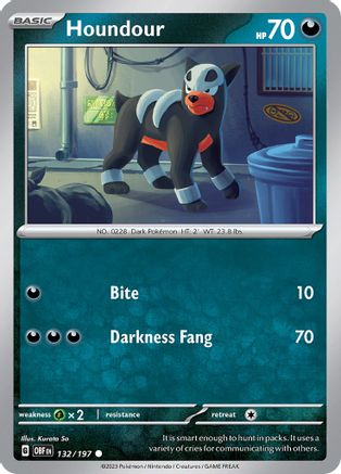 Houndour - 132/197 - Common - Reverse Holofoil