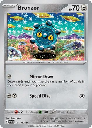 Bronzor - 144/197 - Common - Reverse Holofoil