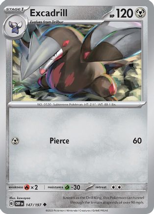 Excadrill - 147/197 - Uncommon - Reverse Holofoil