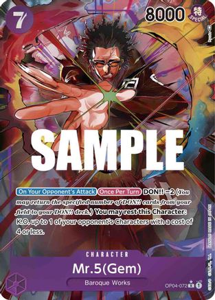 Mr.5 (Gem) (Alternate Art) - OP04-072 - Rare