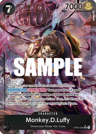 Monkey.D.Luffy (090) (Alternate Art) - OP04-090 - Super Rare