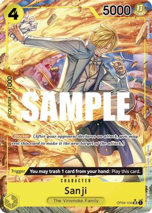 Sanji (104) (Alternate Art) - OP04-104 - Super Rare